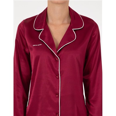 Bordeaux Satin Pajama Set
