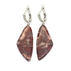 Серьги из яшмы уральской 16*34мм, 7г