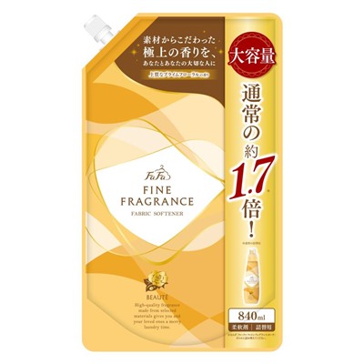 NS FaFa Антистатический кондиционер FaFa Fine Fragrance "Beaute" для белья с ароматом цветов, мускуса и сандалового дерева 840 мл, мягкая упаковка с крышкой / 12