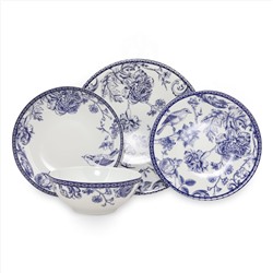 Vajilla de 24 piezas - azul y blanco