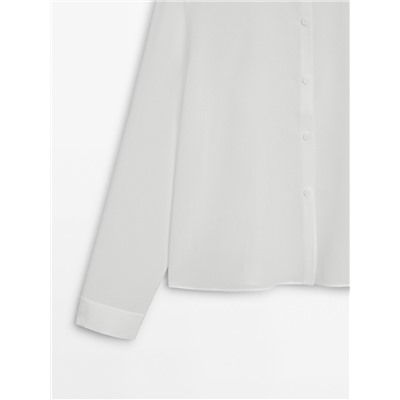 Camisa fluida crepe 100% seda