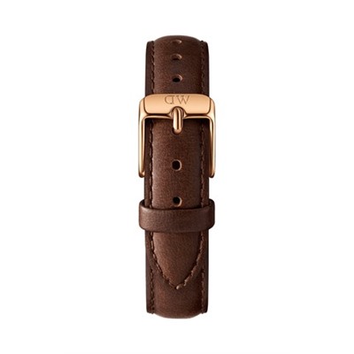 Reloj de cuarzo de piel Petite Bristol - Marrón y dorado
