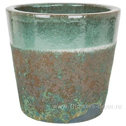 Кашпо керамика Nobilis Marco "S-green Round", D30хH28 см