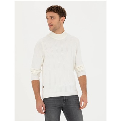 Ecru Slim Fit Half Fisherman Salline Knitwear Казах