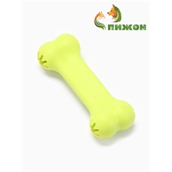 Игрушка жевательная "Вкусная кость" с отверстиями для лакомств, TPR, 11 см, салатовая