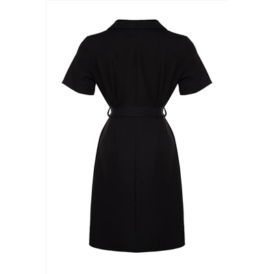 Black Bell Butting Buttoned Midi Big Size Платье TBBSS22AH0079
