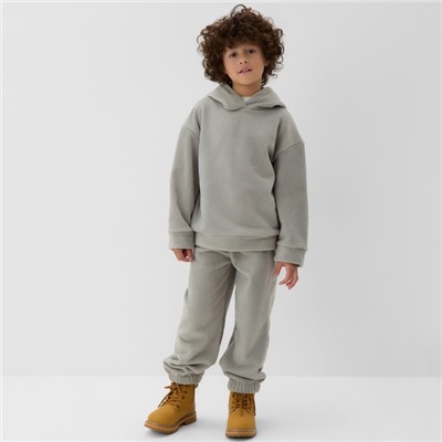 Костюм флисовый (худи и брюки) детский MINAKU: Fleece Soft, цвет графит, рост 116 см