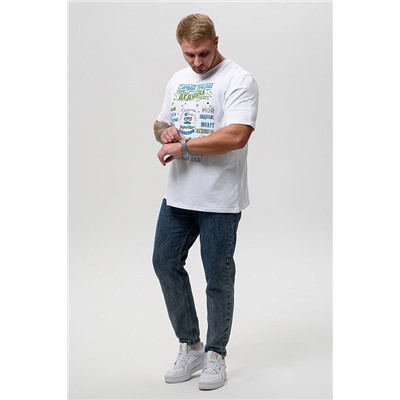 Мужская футболка 8539/1 / белый+авторитет