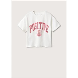 Camiseta algodón mensaje -  Niña | MANGO OUTLET España