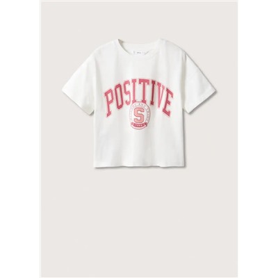 Camiseta algodón mensaje -  Niña | MANGO OUTLET España