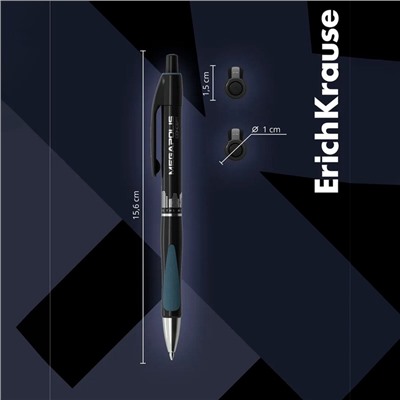 Ручка шариковая автоматическая ErichKrause Megapolis Concept, узел 0.7 мм, чернила чёрные, резиновый держатель, длина линии письма 1000 метров