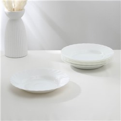 Тарелки глубокие Luminarc TRIANON, 250 мл, d=22 см, набор 6 шт., стеклокерамика, белые