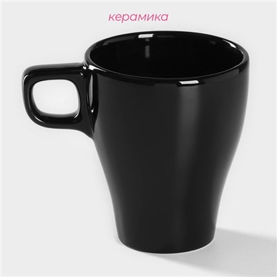 Кружка Доляна Coffee break, 280 мл, керамика, чёрная