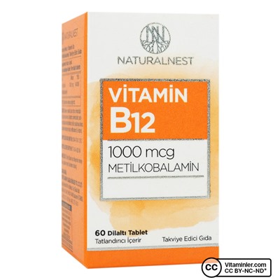 NaturalNest Витамин B12 1000 мкг 60 подъязычных таблеток