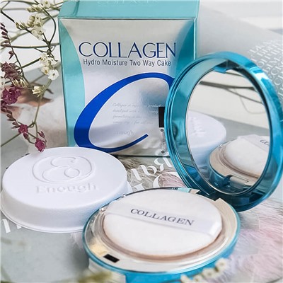 Увлажняющая пудра со сменным блоком Enough Collagen Hydro Moisture Two Way Cake SPF25 PA++