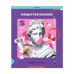 Тетрадь предметная 36л. ArtSpace "Пять в квадрате"- Обществознание, эконом