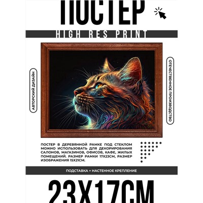 POSG-0317 Постер в рамке 23x17см Кот в профиль