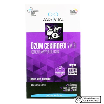 Масло виноградных косточек Zade Vital 500 мг 60 капсул