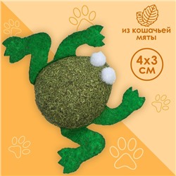 Игрушка для кошек «Лягушка» из кошачьей мяты, 4 х 3 см