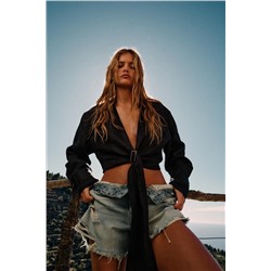 CAMISA CROP LINO 100% HEBILLA