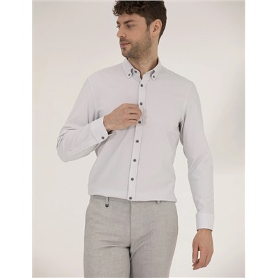 Антрацит Slim Fit рубашка с длинным рукавом