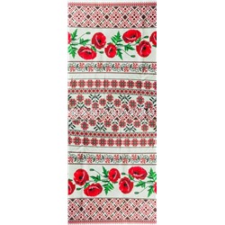 Скатерть рогожка "мак-вышивка" 150 х 150 см