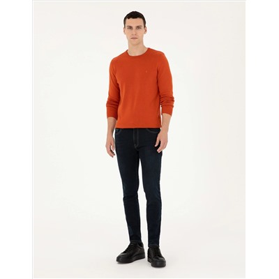 Orange Slim Fit Bike Bike Basic Knitwear Kazakh