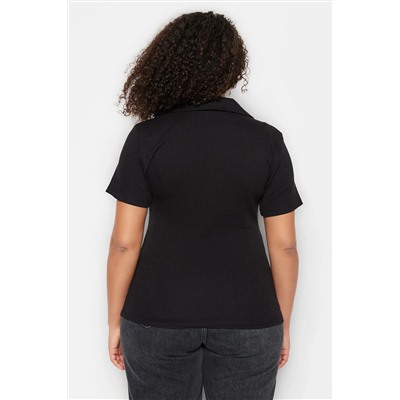 Черный поло Яка, сидящий на теле Wicking Blouse TBBSS22BZ0750