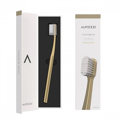 Зубная щетка Aurezzi 24K Gold White Soft