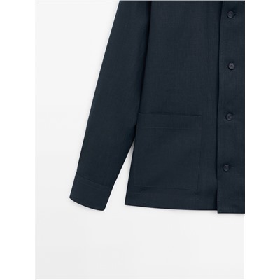 Sobrecamisa 100% lino bolsillos