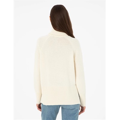 Ekru Regula Fit Fisher Yok Wool Sweater