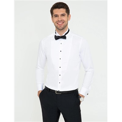 Белый бывший Рубашка для смокинга Slim Fit