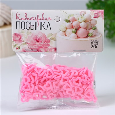 Кондитерская посыпка «Сердце» розовая, 20 г