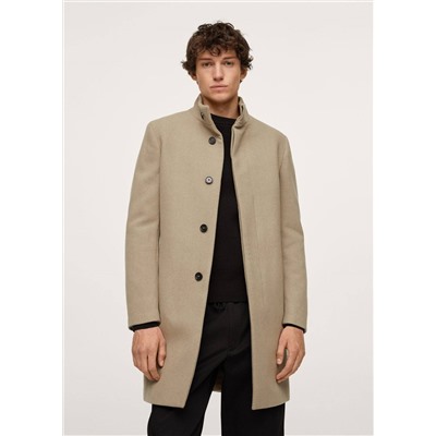 Abrigo largo lana reciclada -  Hombre | MANGO OUTLET España