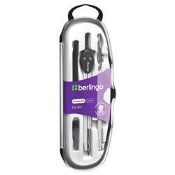 Готовальня Berlingo "Expert", 5 предмета, циркуль 135мм, пластиковый футляр
