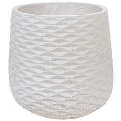 Кашпо Nobilis Marco "Cells white Jar" (файберклэй), D30хH29 см