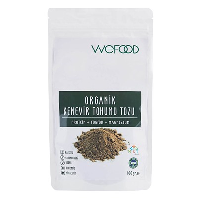 Органический порошок семян конопли Wefood 100 гр