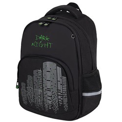 Рюкзак BRAUBERG SOFT, 2 отделения, 3 кармана, "Dark night", СВЕТООТРАЖАЮЩИЙ ПРИНТ, 40х31х15 см, 273119