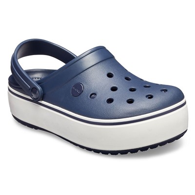 CROCS Crocband Platform Clog Navy/White