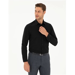 Black Slim Fit рубашка с длинным рукавом Amelor