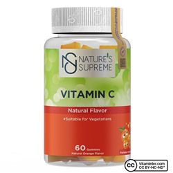 Жевательные таблетки Nature's Supreme Gummies с витамином С 60 в жевательной форме