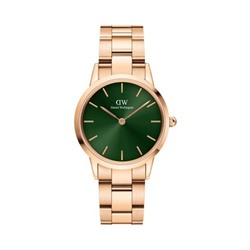 Reloj de cuarzo de acero Iconic Link - 32 mm - Rosa dorado y verde