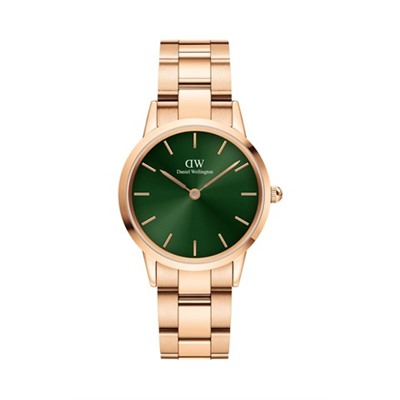 Reloj de cuarzo de acero Iconic Link - 32 mm - Rosa dorado y verde