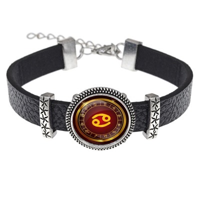 BSK2-0303 Кожаный браслет Знаки Зодиака - Рак