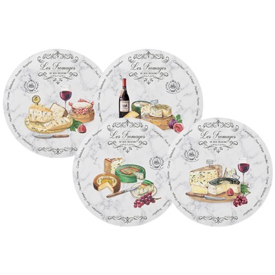 Набор закусочных тарелок Fromage (цветной), 19 см, 4 шт, 59994
