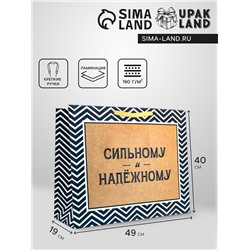 Пакет подарочный горизонтальный «Действуй», 49×40×19 см
