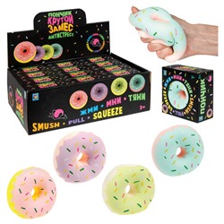 Игрушка-антистресс "Крутой замес". Пончик, 8х3,5 см, ассорти, дисплей, 1TOY, Т24577