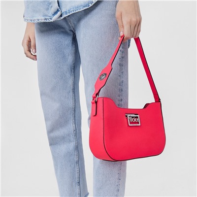 Bolso de hombro - cuero - rosa flúor