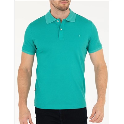 Зеленая слабая полоса Polo Yaka Mercerized T -For
