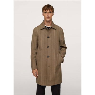 Trench algodón cuadros  -  Hombre | MANGO OUTLET España